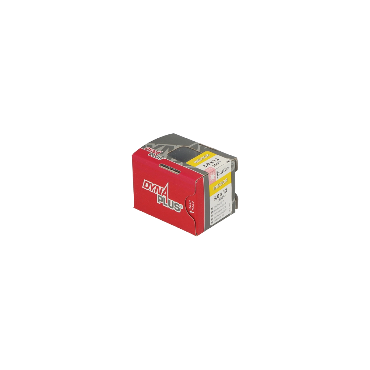DynaPlus 0281.01.12401 Unischroef - TX10 - 3.0 x 12mm - Platkop - Voldraad - Verzinkt (200st)-image