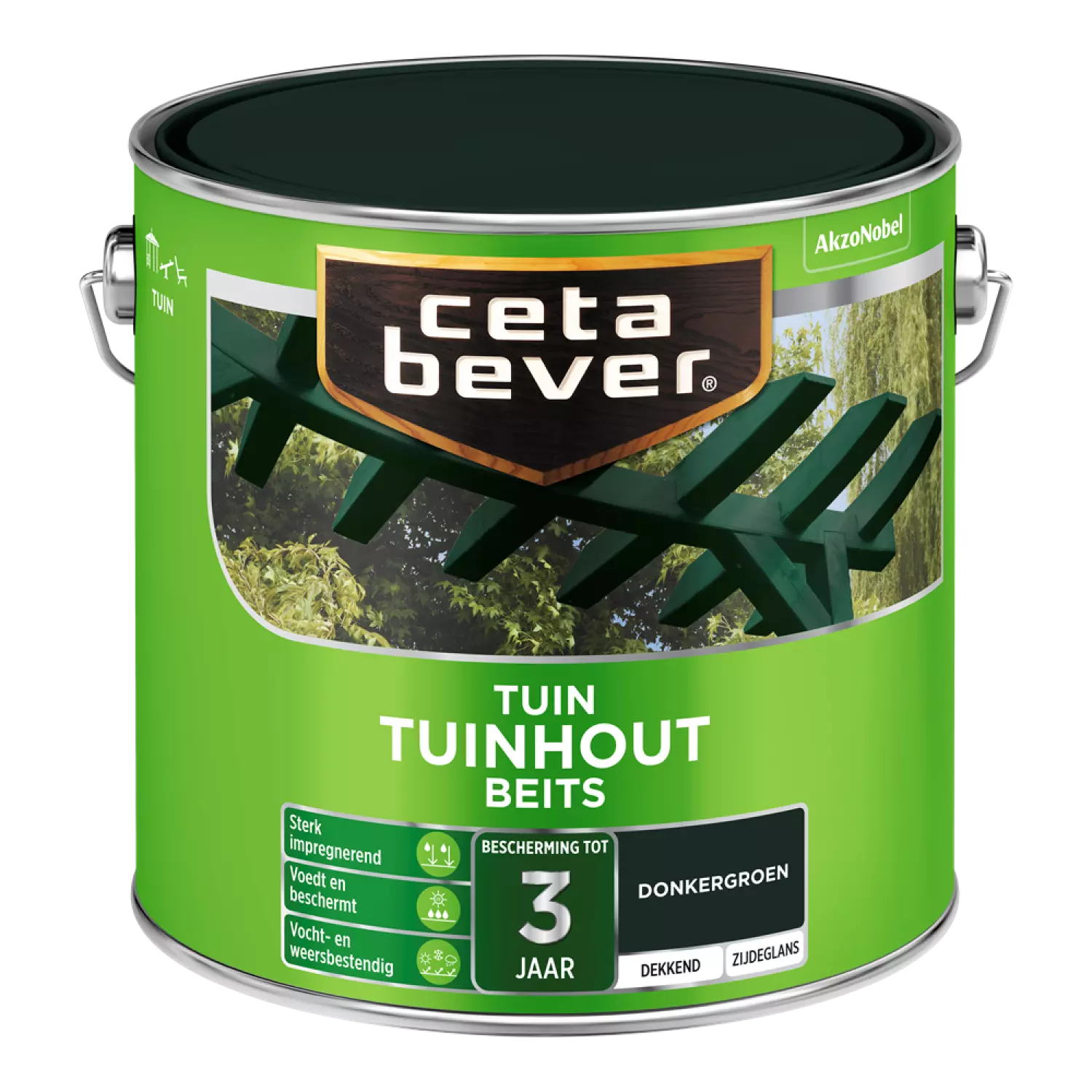 Cetabever Dekkende Tuinhout Beits - Donkergroen - 2,5L-image