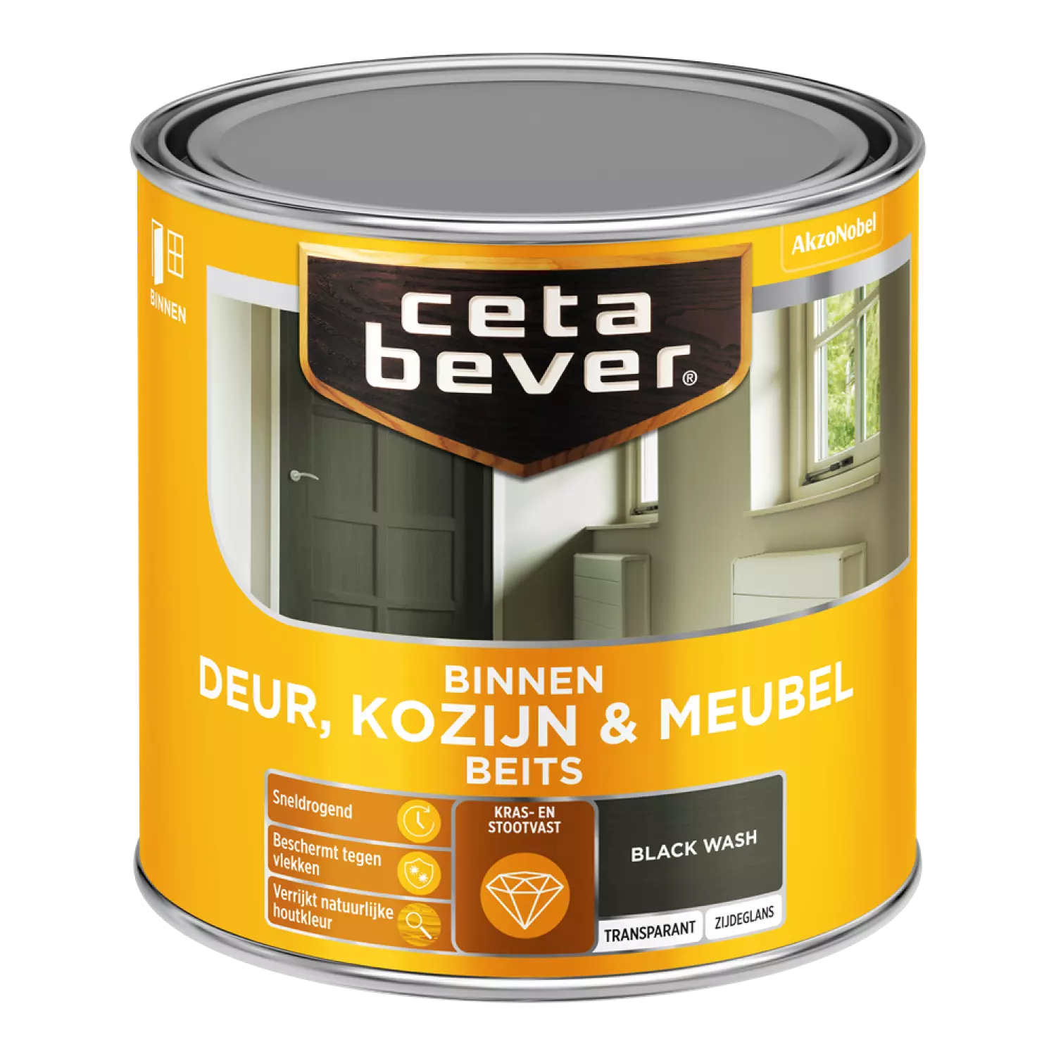 Cetabever Binnenbeits Deuren & Kozijnen Transparant Zijdeglans - Black Wash - 250ml-image