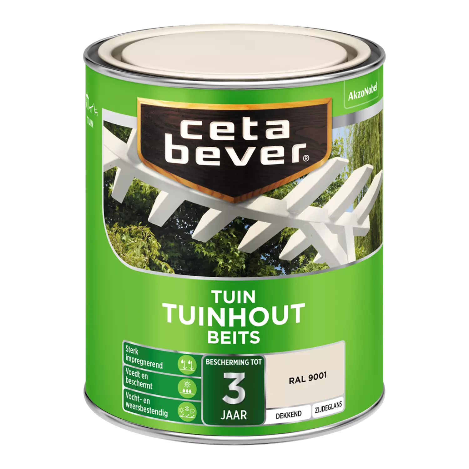 Cetabever Dekkende Tuinhout Beits - Crèmewit - 0,75L-image