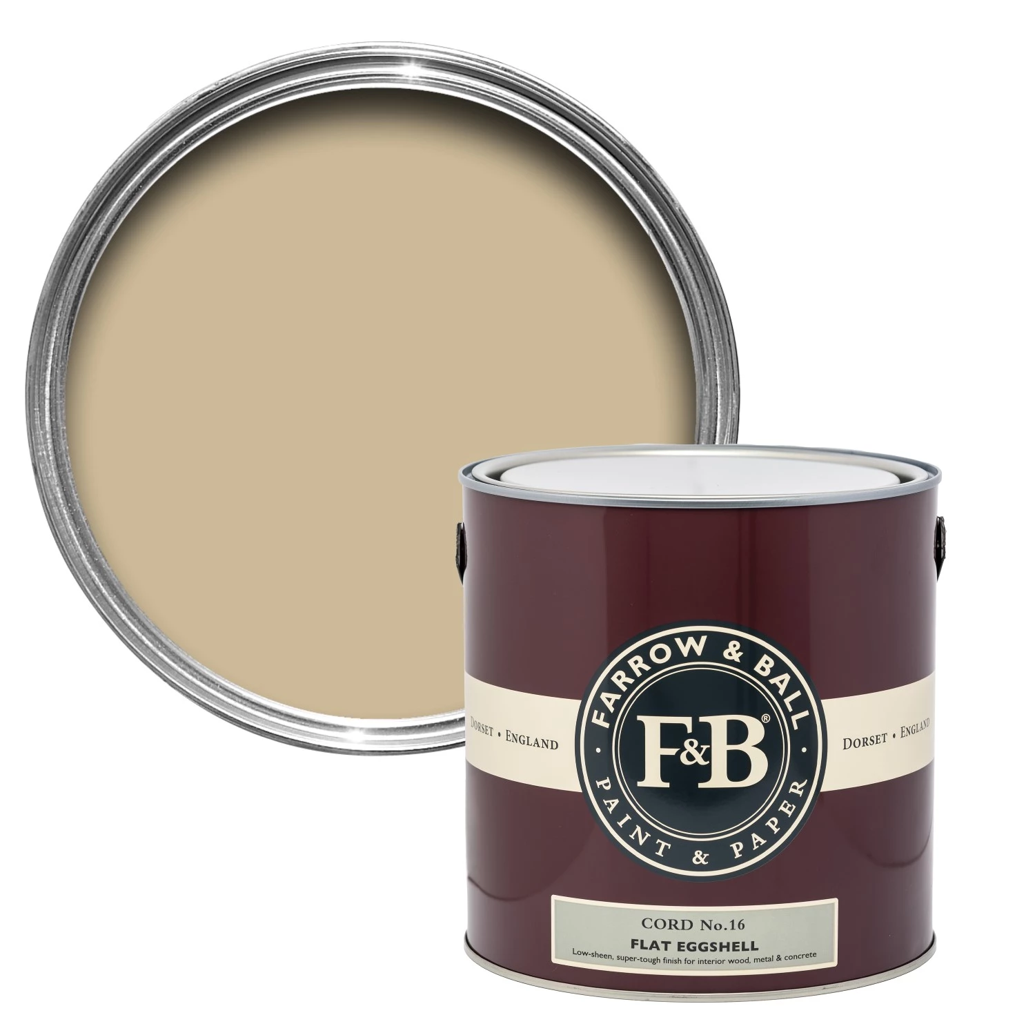 Farrow & Ball Flat Eggshell Cord No.16 - 750ml-image
