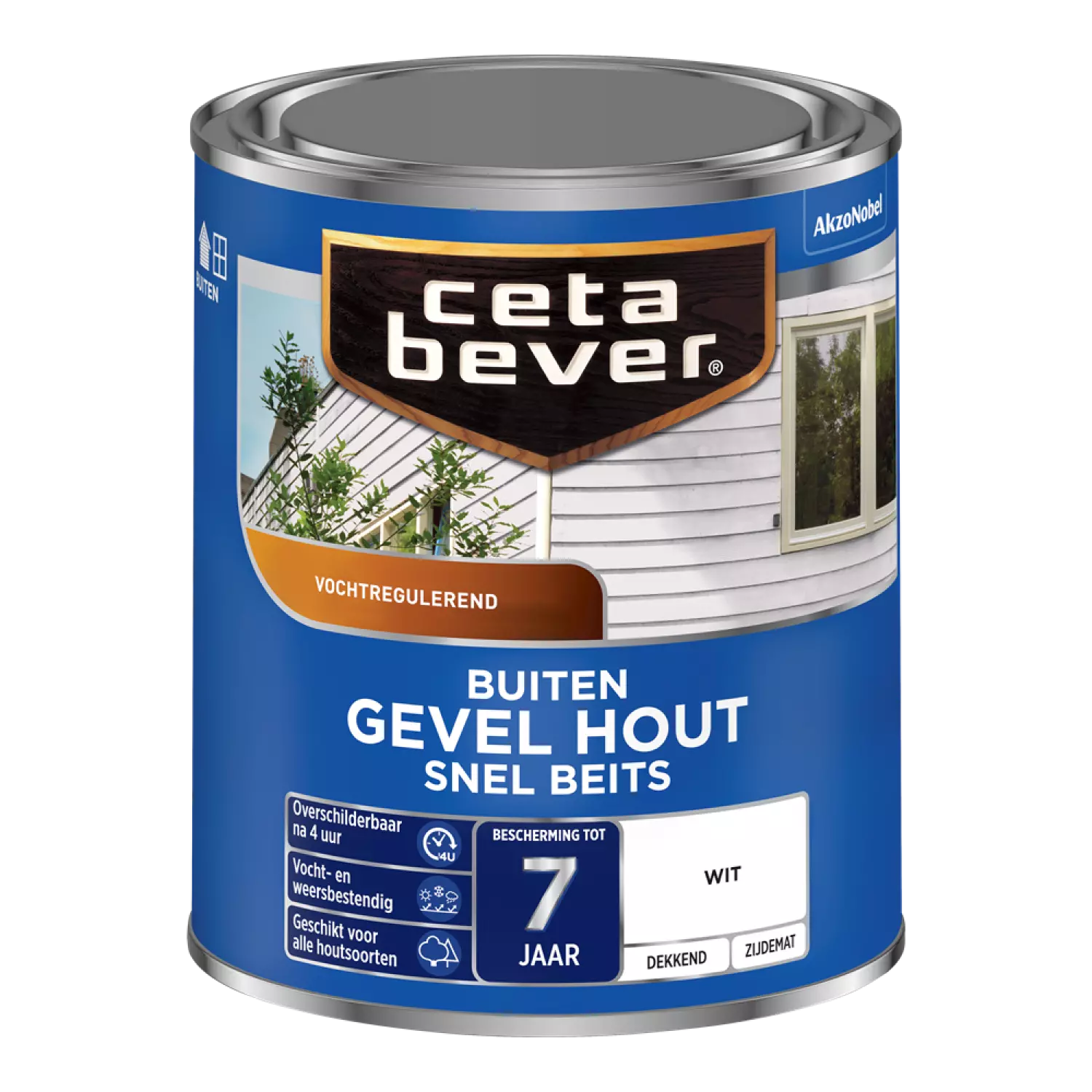 Cetabever Gevel Hout Snel Beits Dekkend - Wit - 0,75L-image