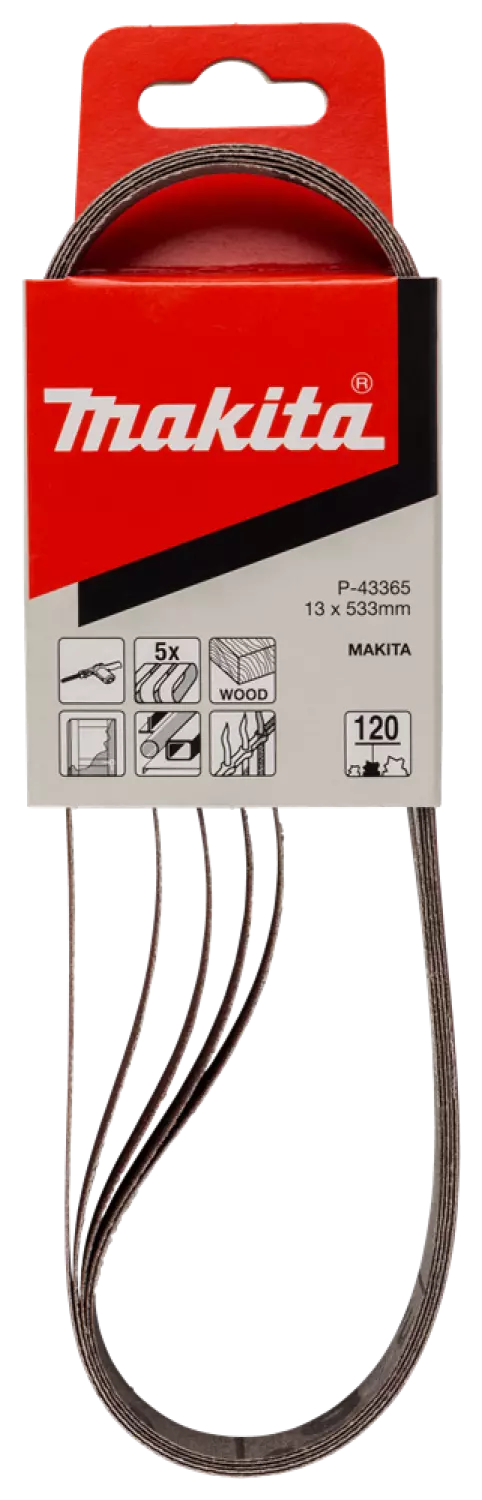 Makita P-43365 Schuurband Red - K120 - 13 x 533mm (5st)-image