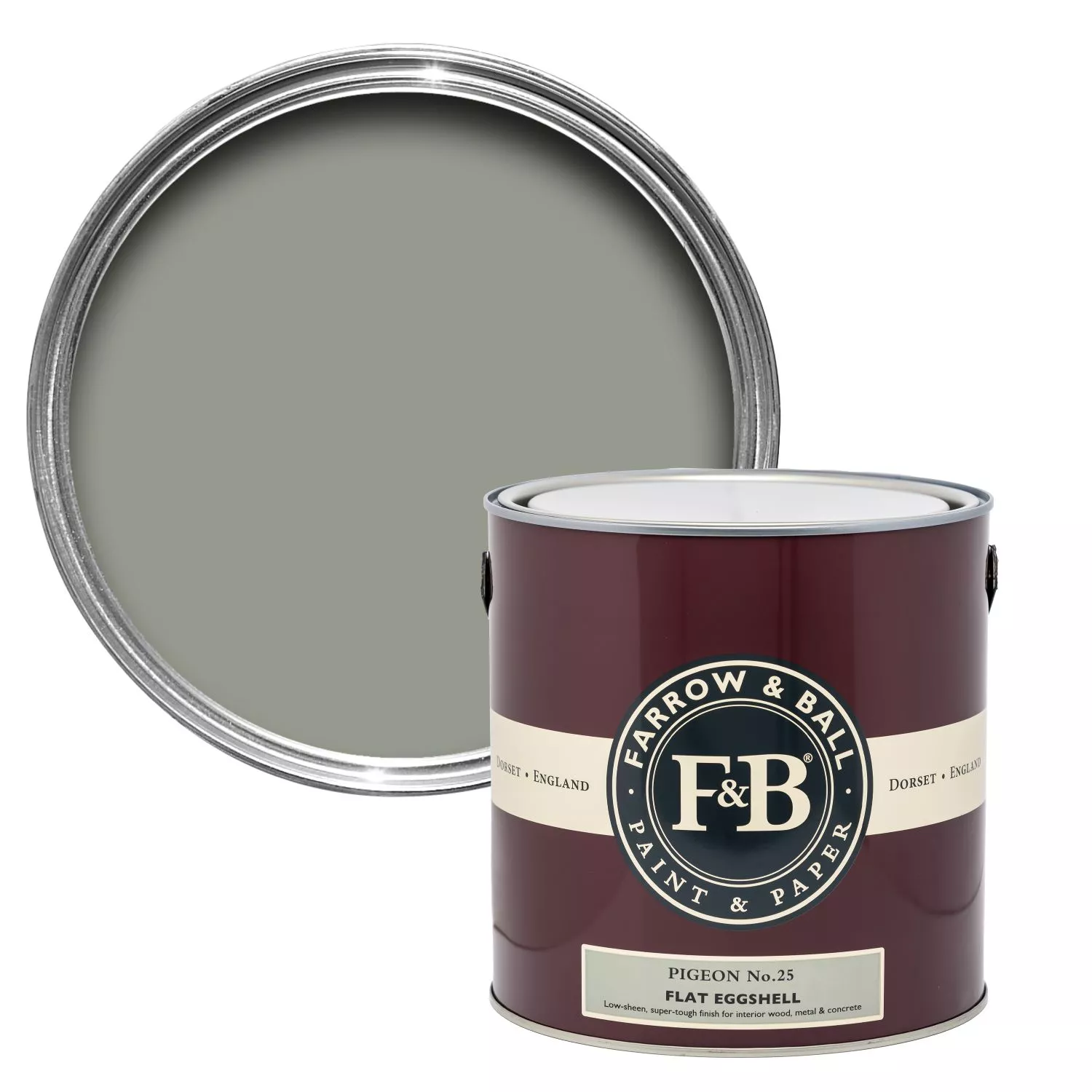 Farrow & Ball Flat Eggshell Pigeon No.25 - 5L-image