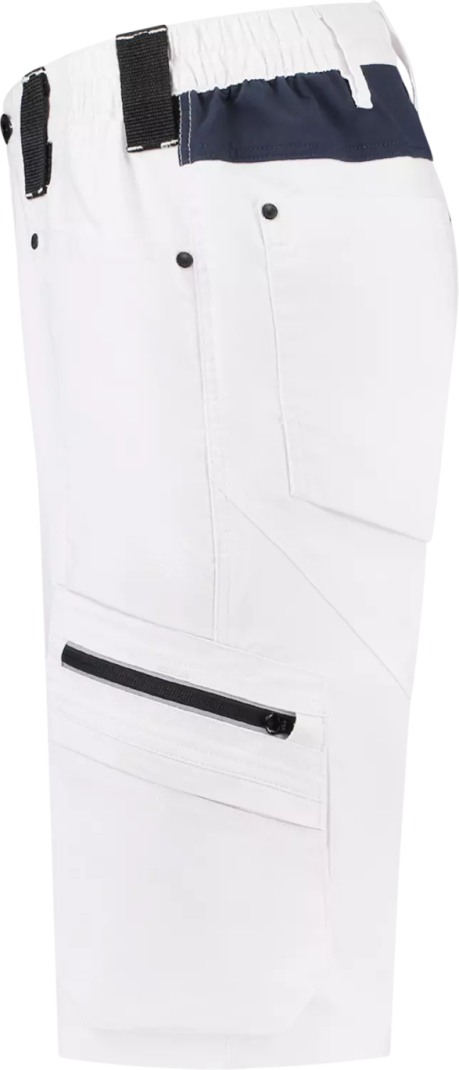 Workman 9003 STRETCH Bermuda Werkbroek - Wit / Navy - Maat 58 (42/34)-image