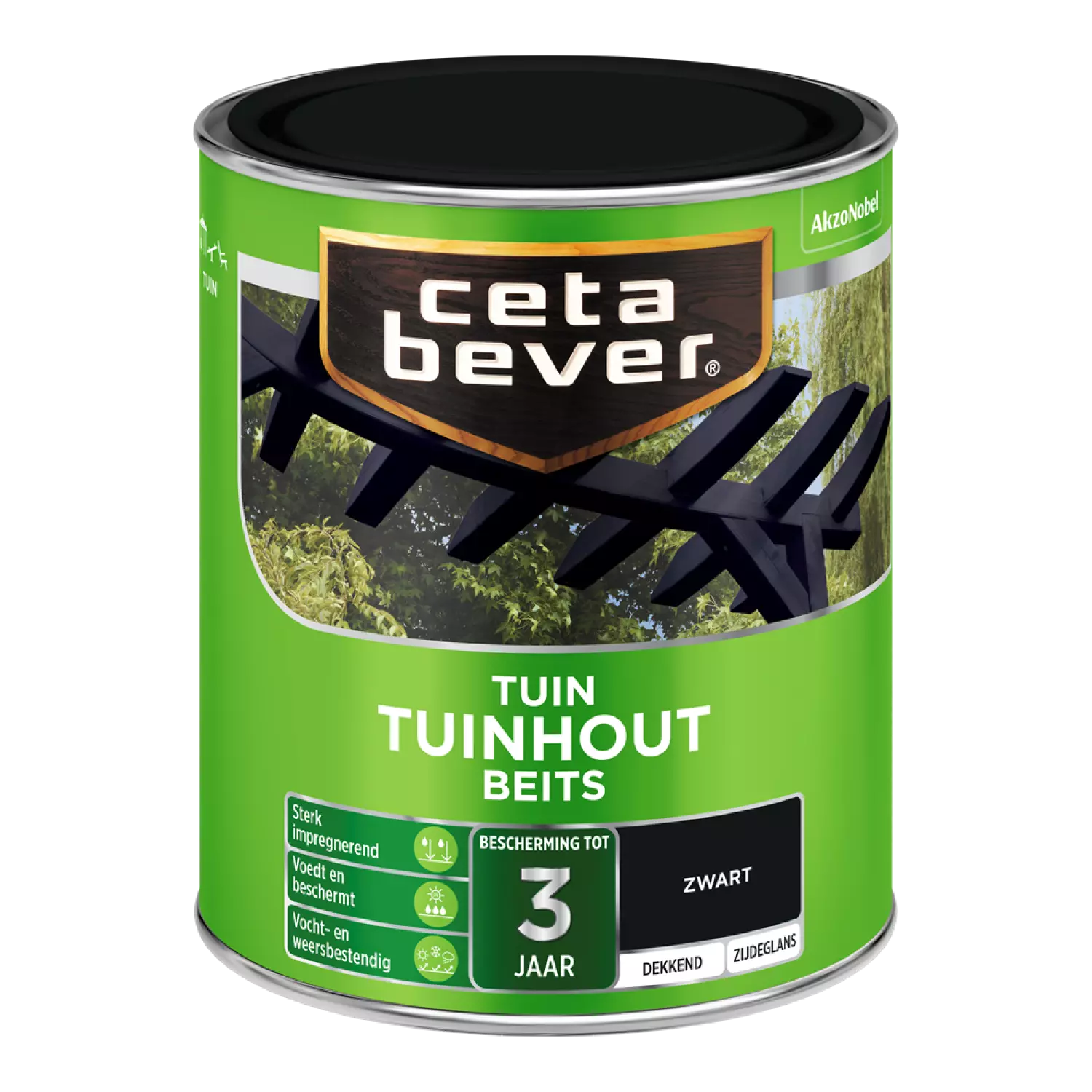 Cetabever Dekkende Tuinhout Beits - Zwart - 750ml-image