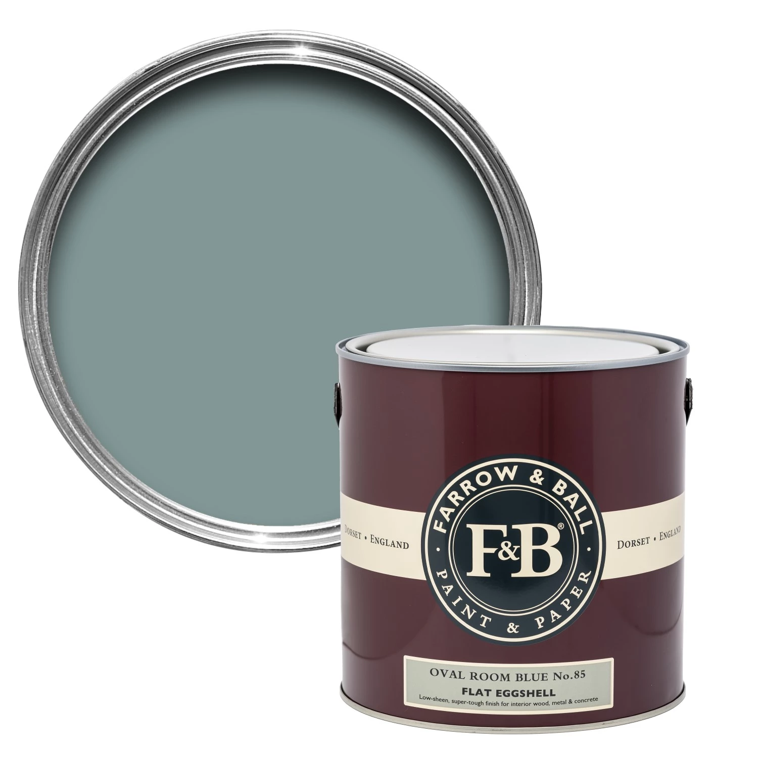 Farrow & Ball Flat Eggshell Oval Room Blue No.85 - 5L-image