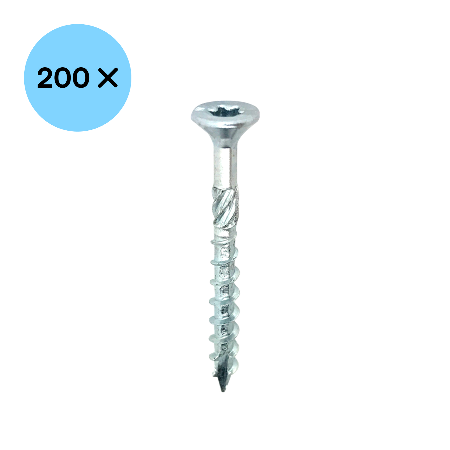 Woodies 61540372 Ultimate Spaanplaatschroef - TX20 - 4.0 x 40mm - Verzonken kop - Deeldraad - Verzinkt (200st)-image