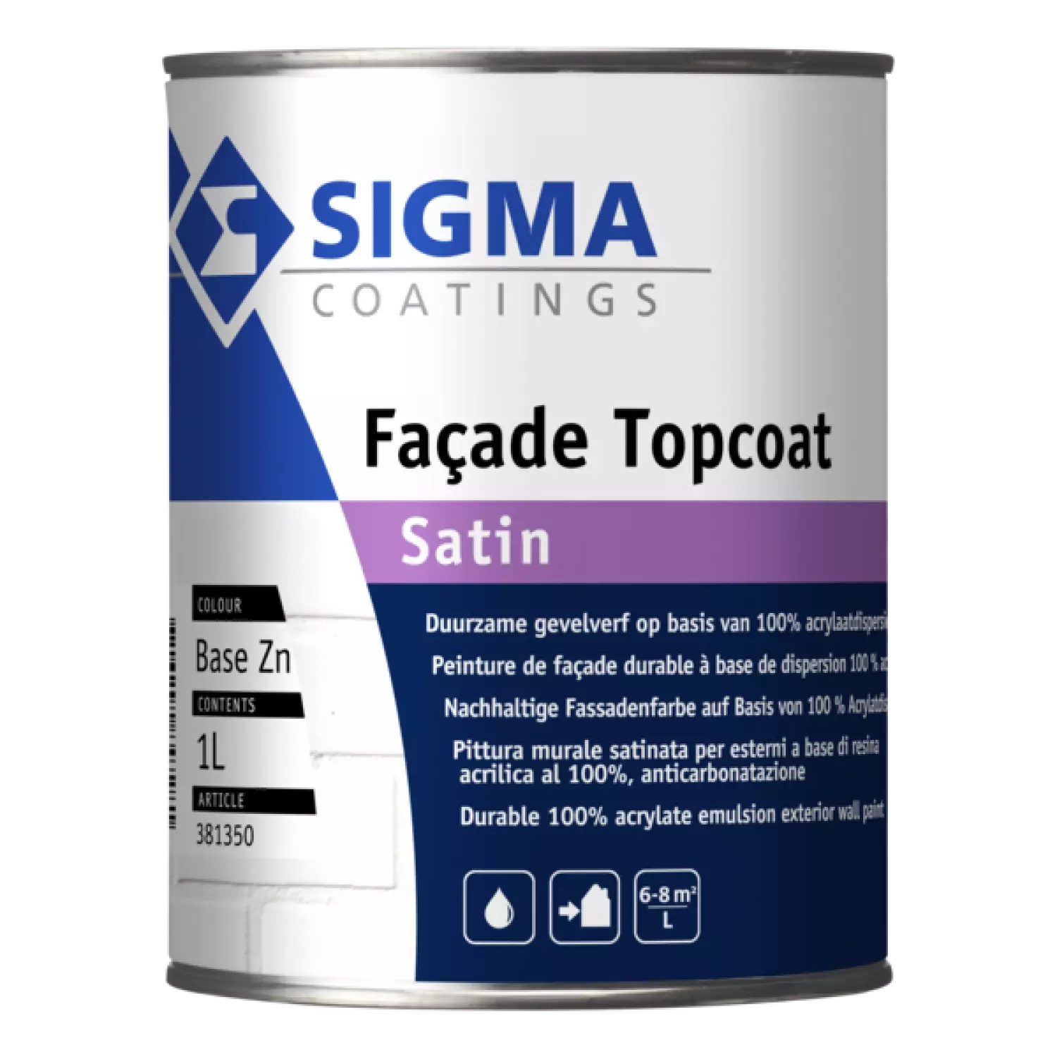 Sigma Facade Topcoat Satin Basis Zn 1 L-image