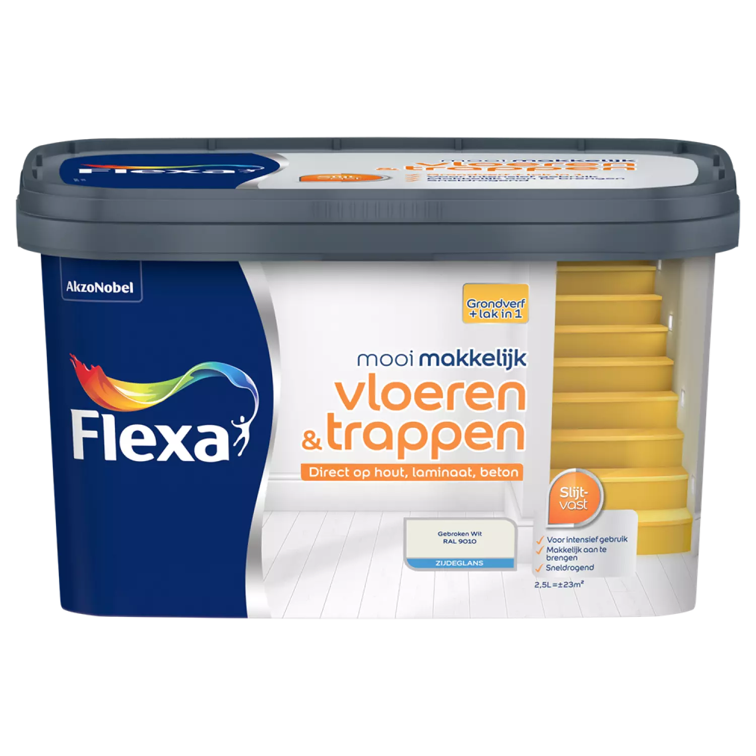 Flexa Mooi Makkelijk Vloeren & Trappen Zijdeglans - gebroken wit - 2,5L-image