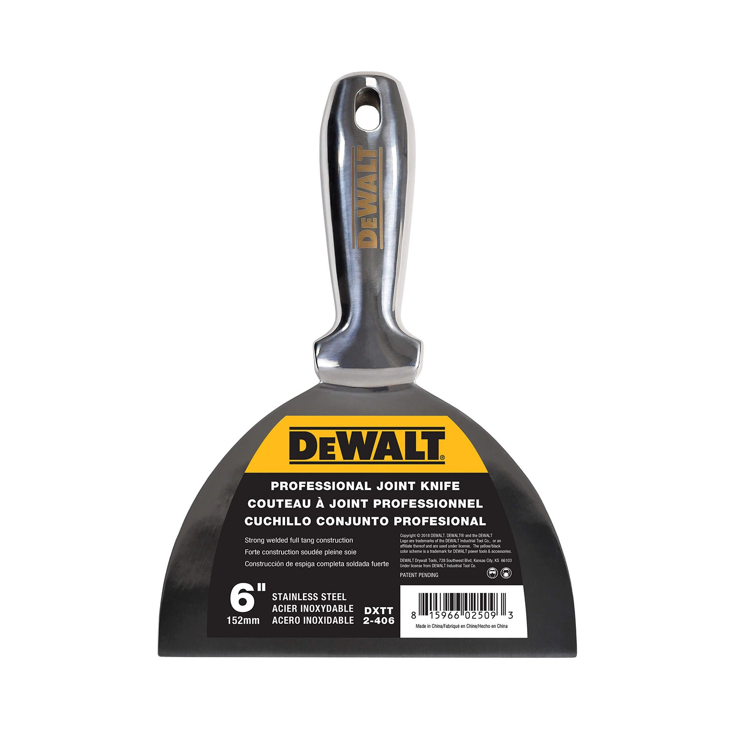 DeWalt Plamuurmes RVS Gelast Handvat 6" (152 mm)-image