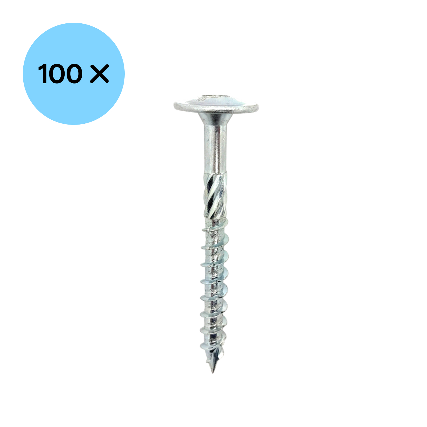 Woodies 61760511 Ultimate Tellerkopschroef Gehard staal - TX30 - 6.0 x 80mm - Tellerkop - Deeldraad - Verzinkt (100st)-image