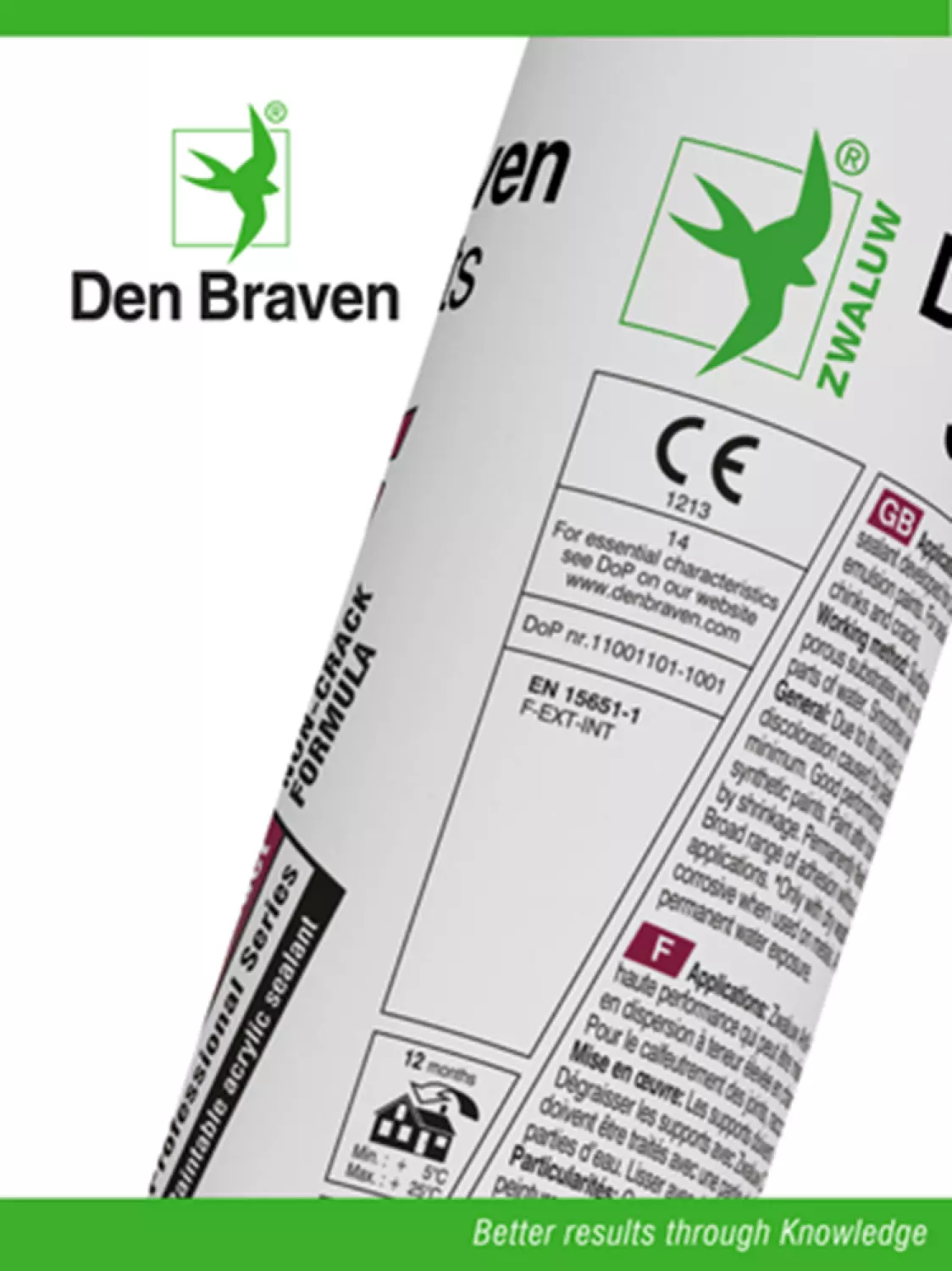 Zwaluw Den Braven 11615201 Acryl Anti-Crack Acrylaatkit - Wit - 310ml-image