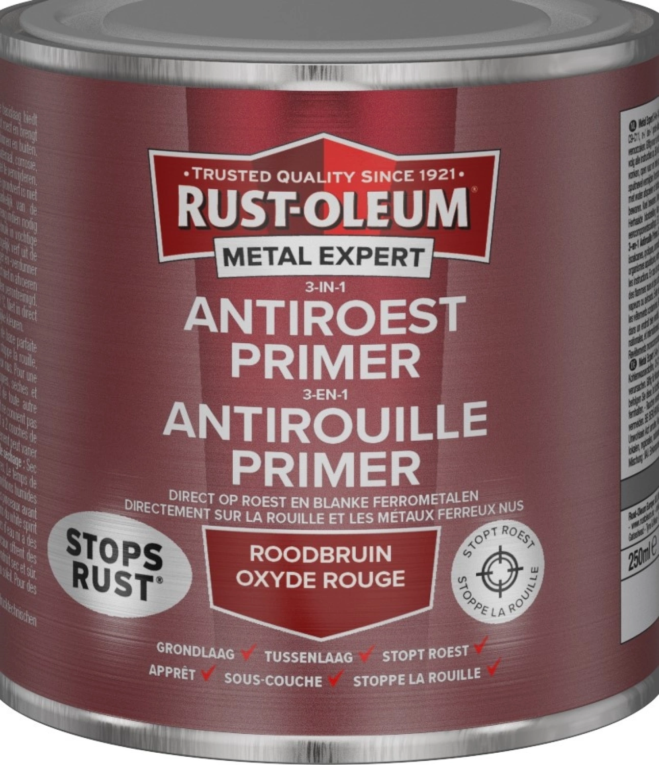 Rust-Oleum 3-In-1 Antiroest Primer - RAL 3000 roodbruin - 250ml-image
