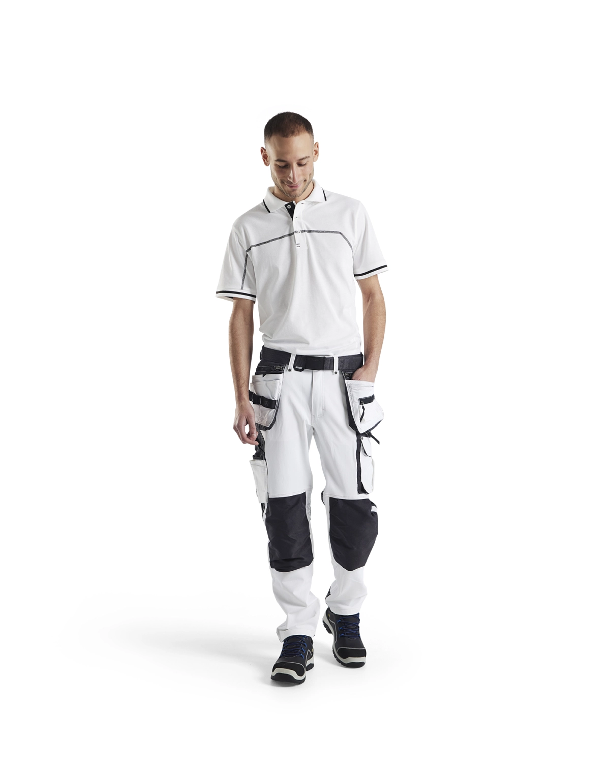 Blåkläder 1079 Werkbroek voor schilder/stucadoor met 4-weg stretch - wit/donkergrijs - 54 (XL)-image