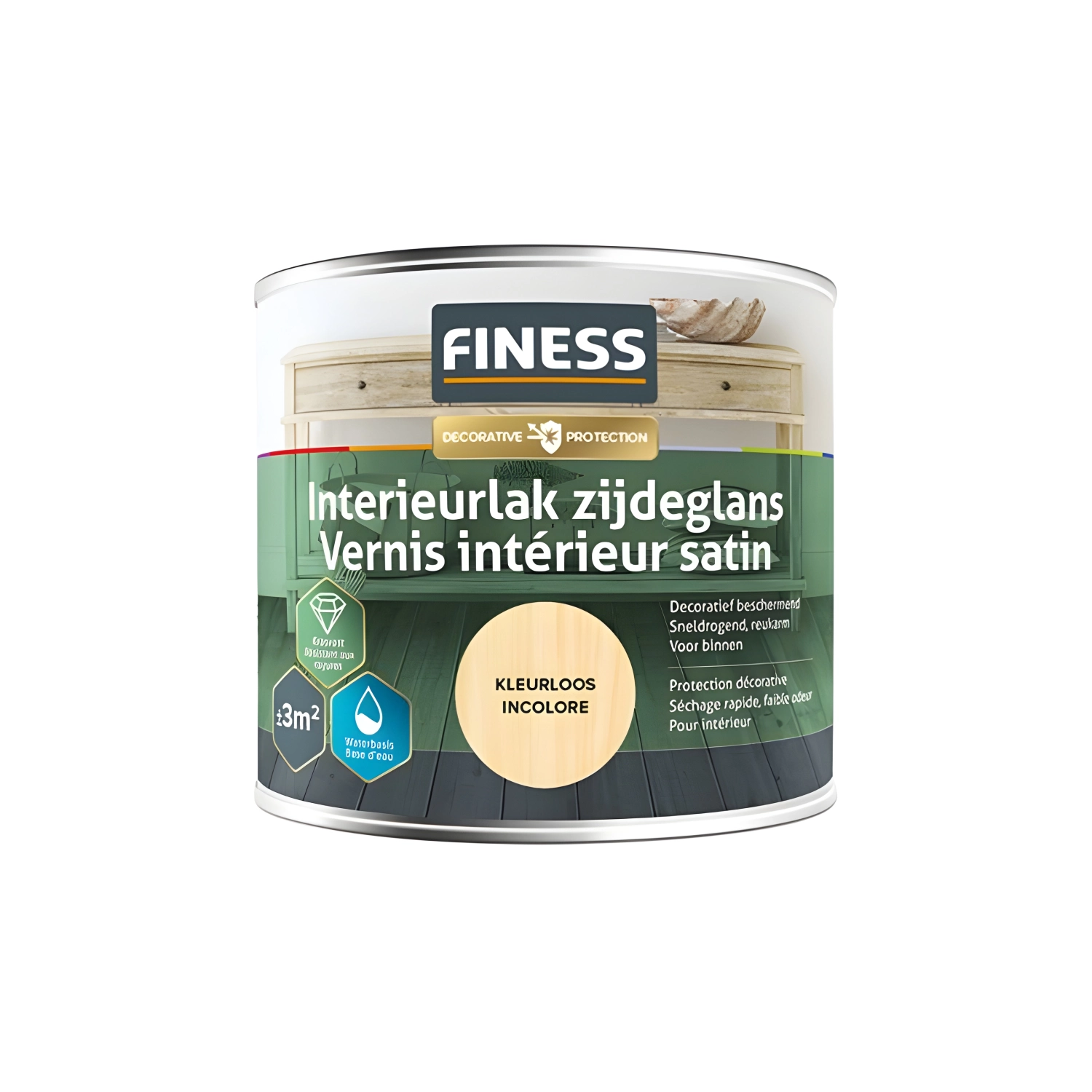 Finess Interieurlak zijdeglans Acryl 4696 White wash 250ML-image