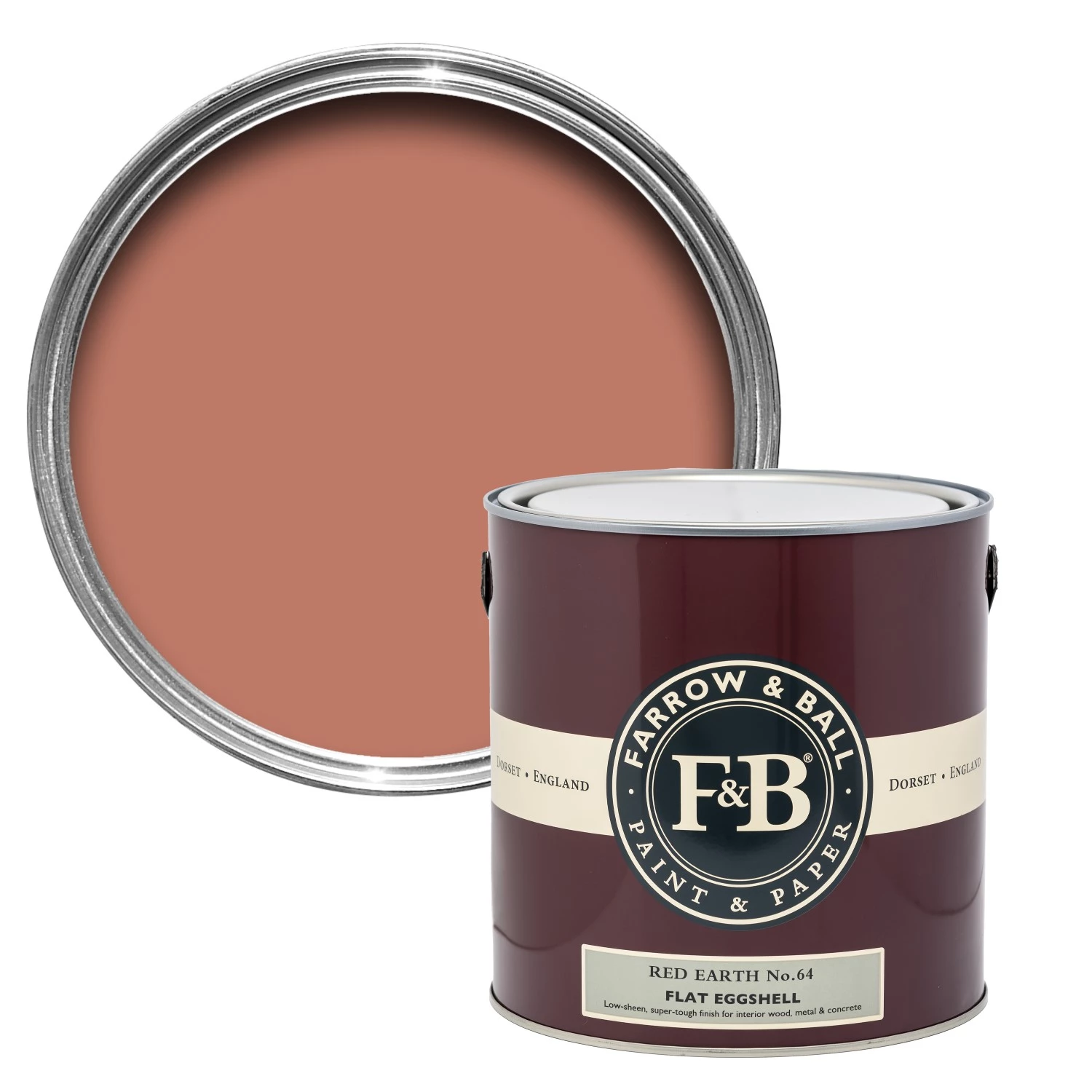 Farrow & Ball Flat Eggshell Red Earth No.64 - 2,5L-image