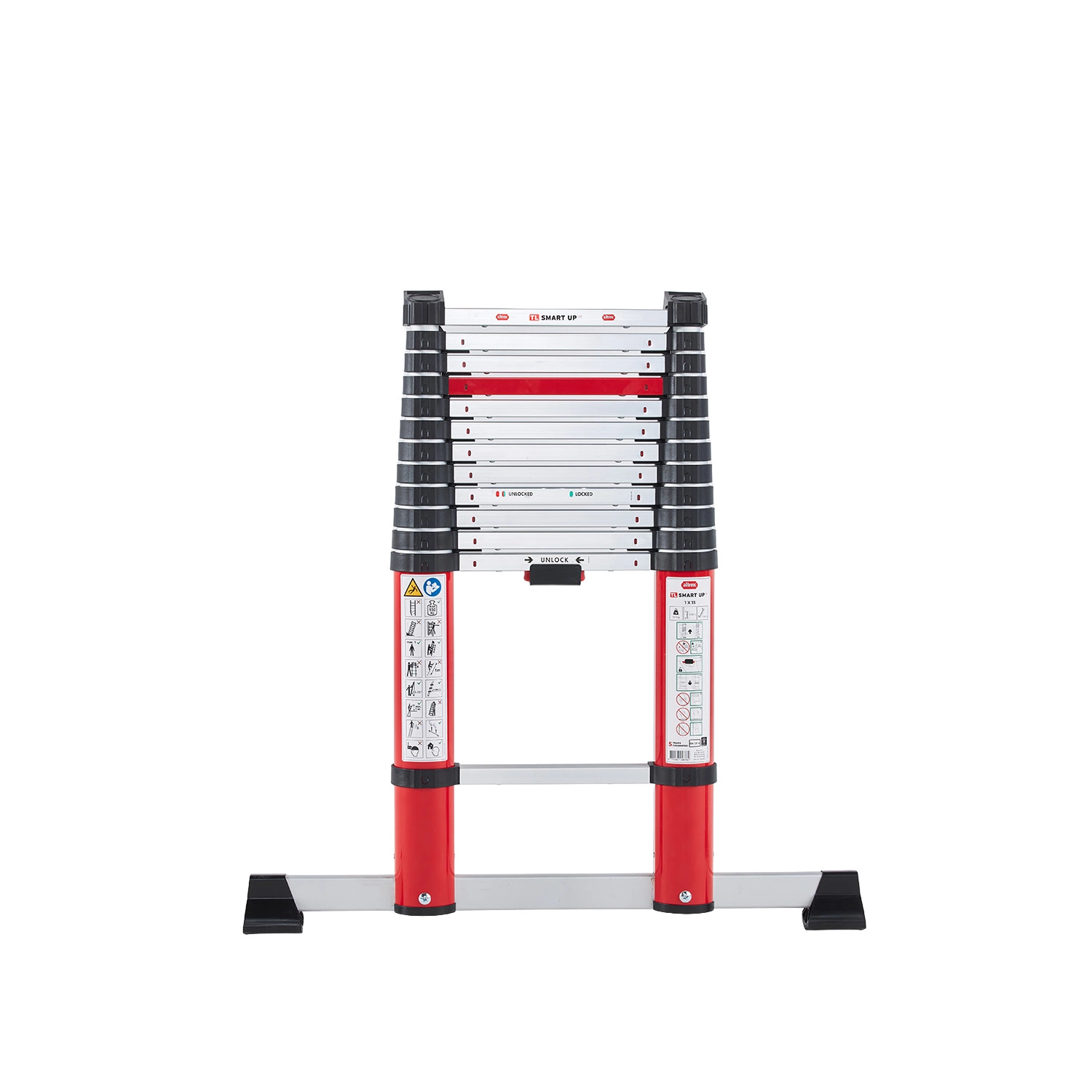 Altrex TL Smart Up Go Telescoopladder - Aluminium - 1 x 13 sporten - max. werkhoogte 4,75m - met stabiliteitsbalk