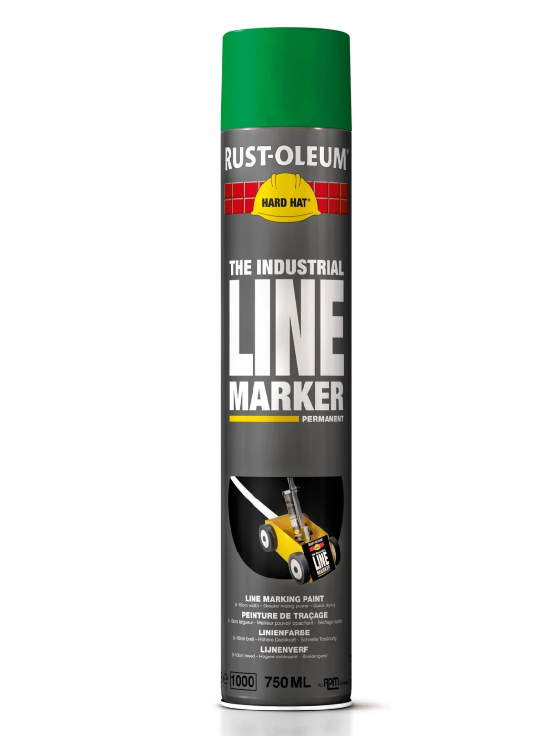 Rust-Oleum Hard Hat Lijnenverf Spuitbus - RAL 6024 verkeersgroen - 0,75L-image