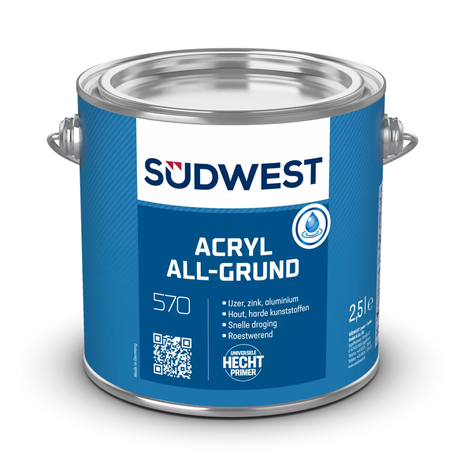 Südwest Acryl Allgrund U51 - Ral 9005 zwart - 0,75L-image