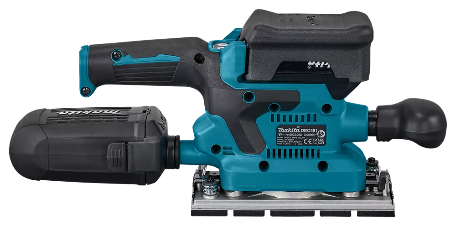 Makita DBO381RTJU 18V Li-ion accu vlakschuurmachine set (2x 5,0Ah) in Mbox incl. AWS zender - 93x230mm - koolborstelloos-image