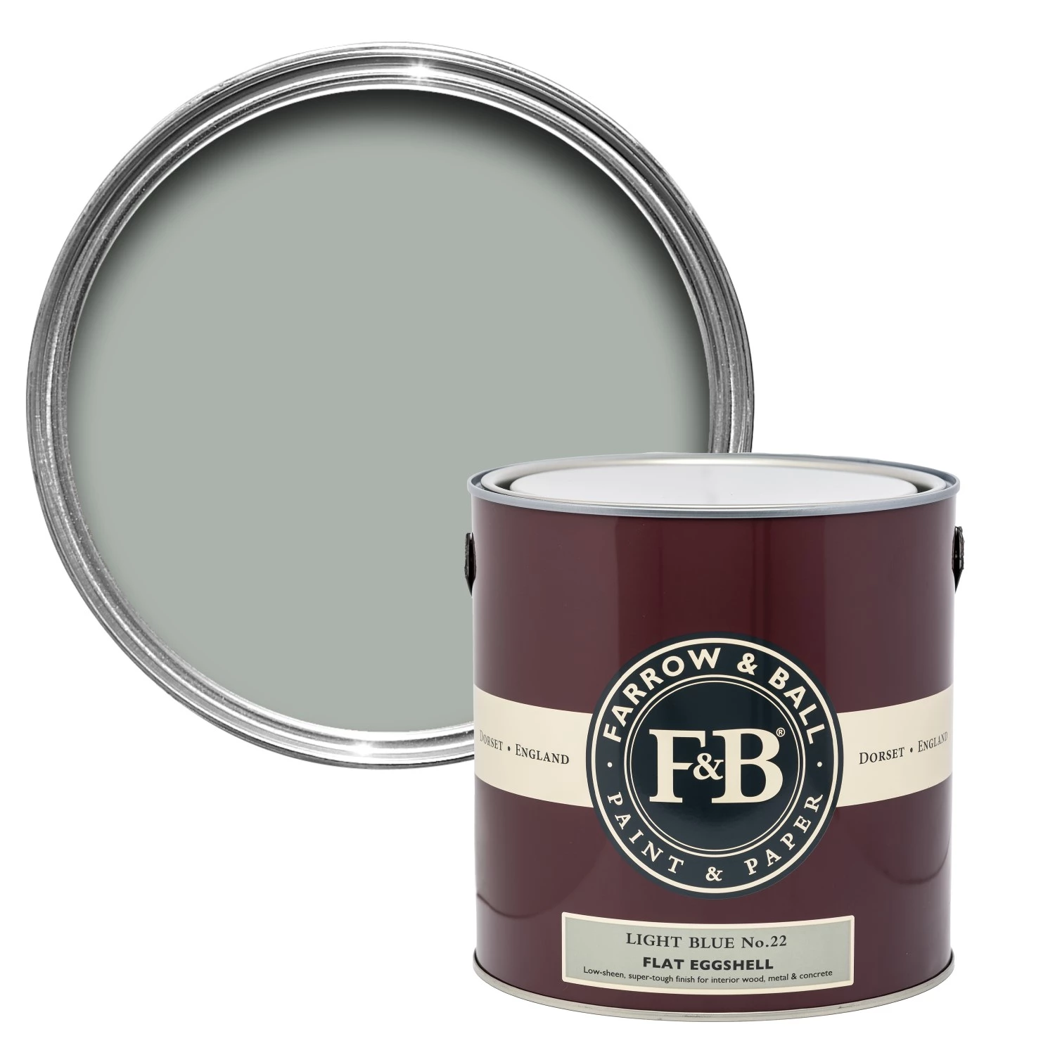 Farrow & Ball Flat Eggshell Light Blue No.22 - 2,5L-image